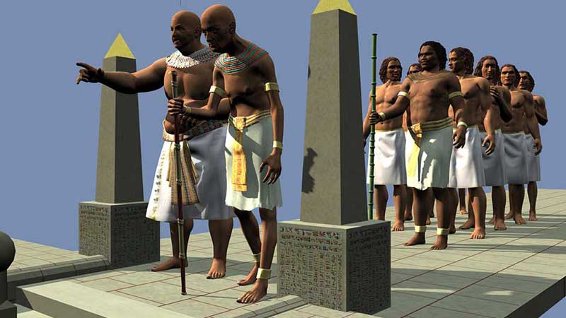 The town elders greet the Goddess as she arrives